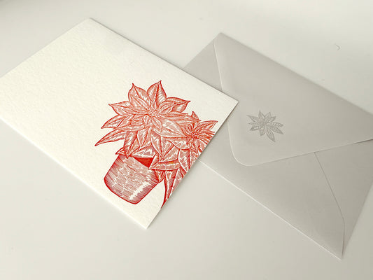 Poinsettia Pot Flat Card Pack