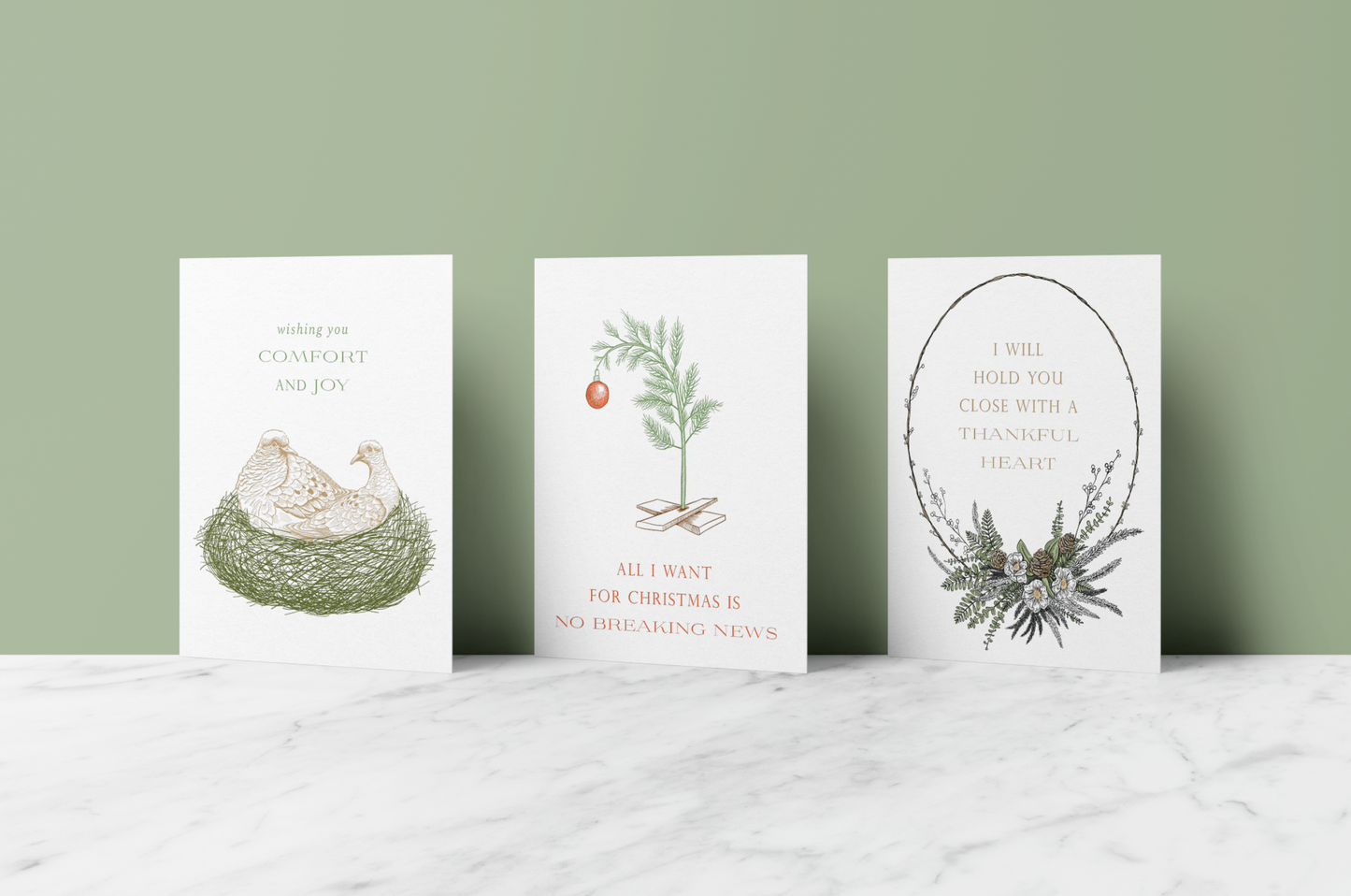 I Will Hold You Close With a Thankful Heart Letterpress Greeting Card