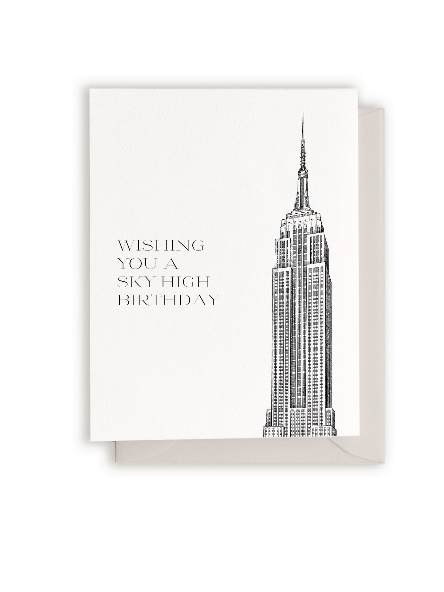 Wishing You A Sky-High Birthday Empire State Building Letterpress Card