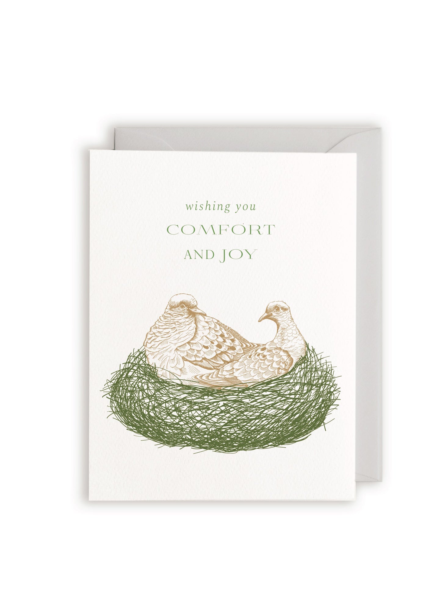Wishing you Comfort and Joy Letterpress Holiday Greeting Card