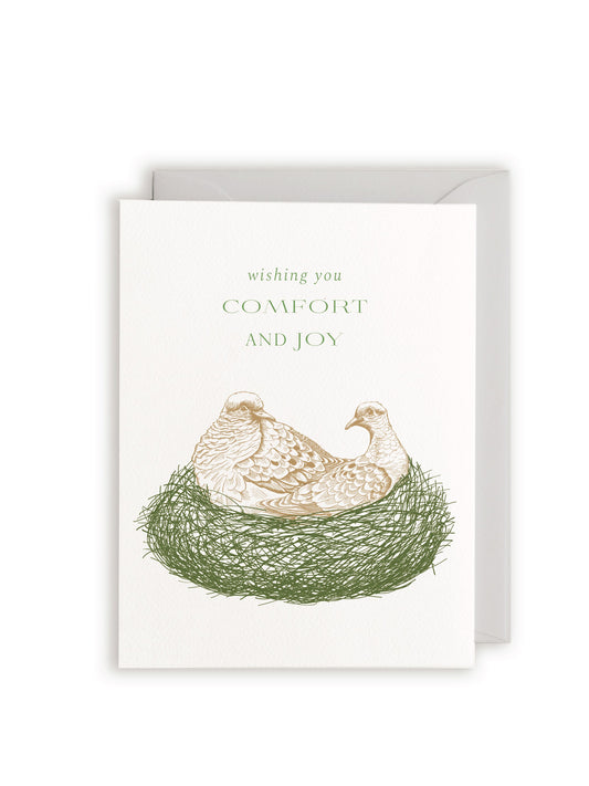 Wishing you Comfort and Joy Letterpress Holiday Greeting Card