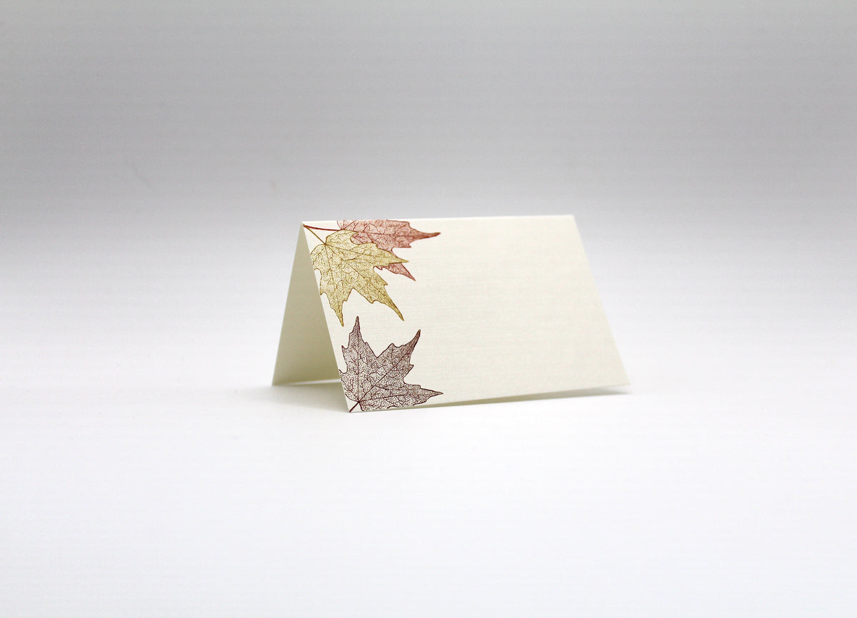Autumn Leaves Place Cards- Double-sided Table Tents (Set of 12)