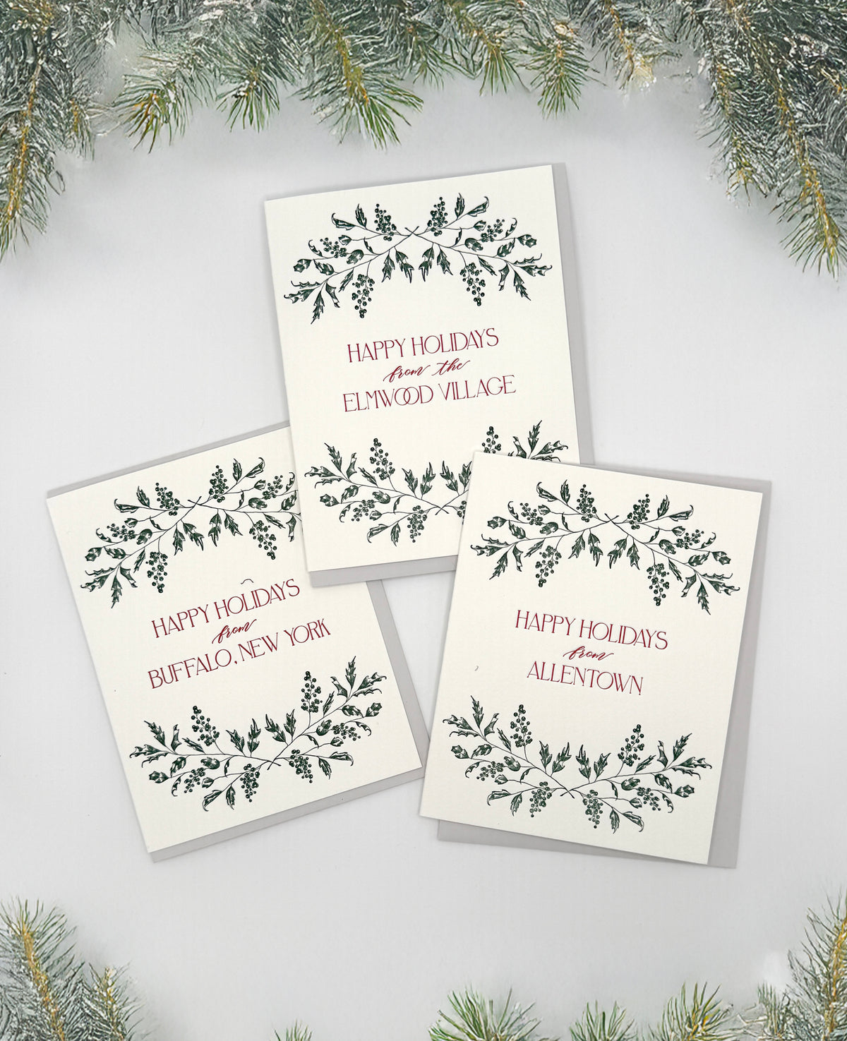 Happy Holidays from the Elmwood Village Letterpress Greeting Card