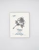 Letterpress birthday card with black floral that reads "oops...happy (belated) birthday" by Rust Belt Love