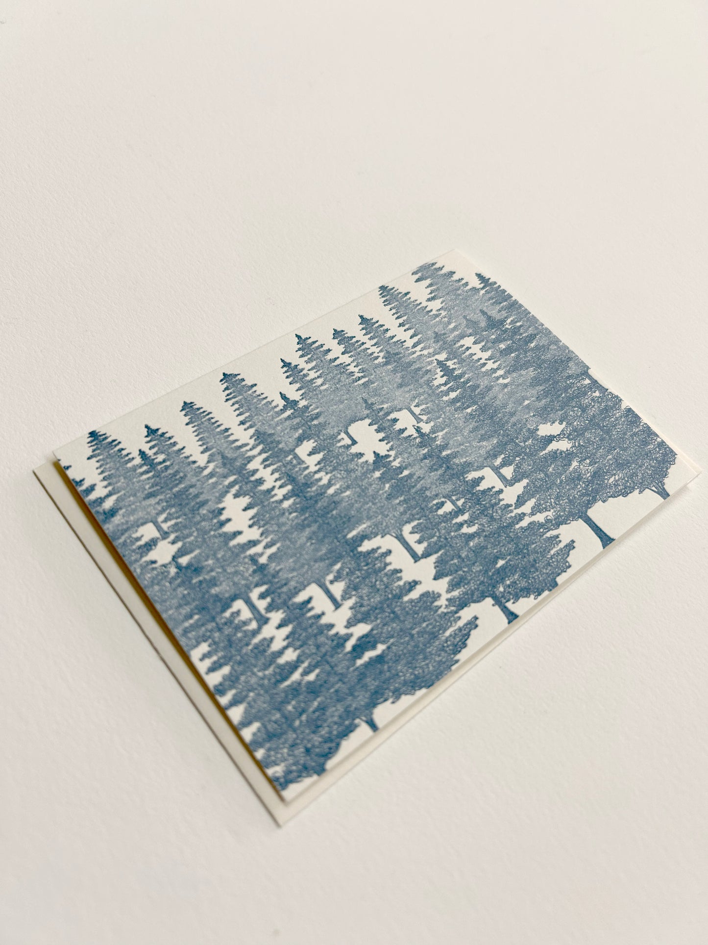 blue evergreen printed small card by Rust Belt Love