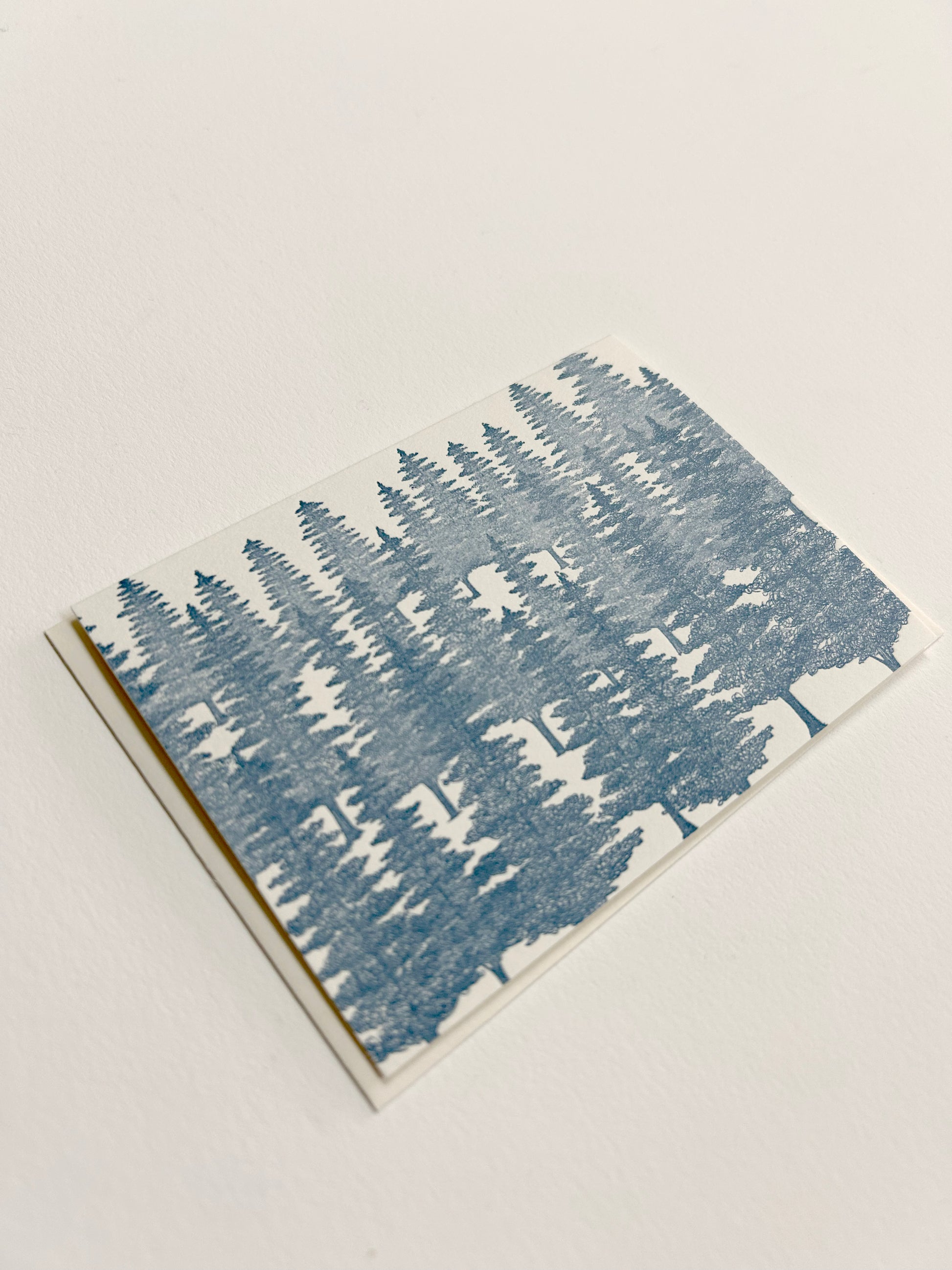 blue evergreen printed small card by Rust Belt Love