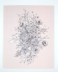 Digital blush floral print by Rust Belt Love