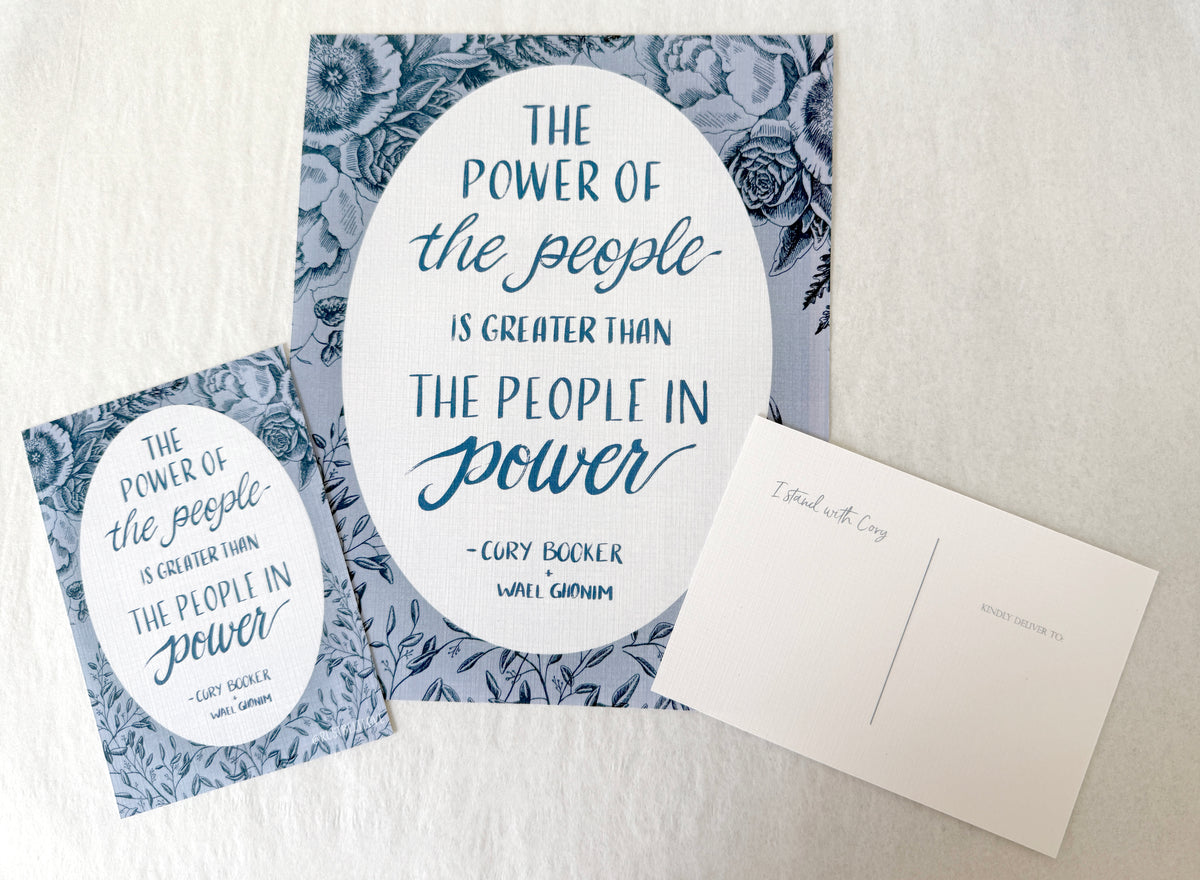 "The power of the people-is greater than the people in power" - Senator Cory Booker Quote Art Print