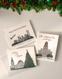 A variety of buffalo- holiday themed letterpress cards by Rust Belt Love