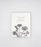 Letterpress congrats card with black florals that says "Congrats on your engagement" by Rust Belt Love