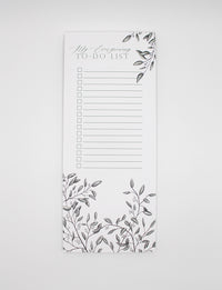 3.5 by 8.5 notepad with lined sheets with florals that says "My ever-growing to-do list" by Rust Belt Love