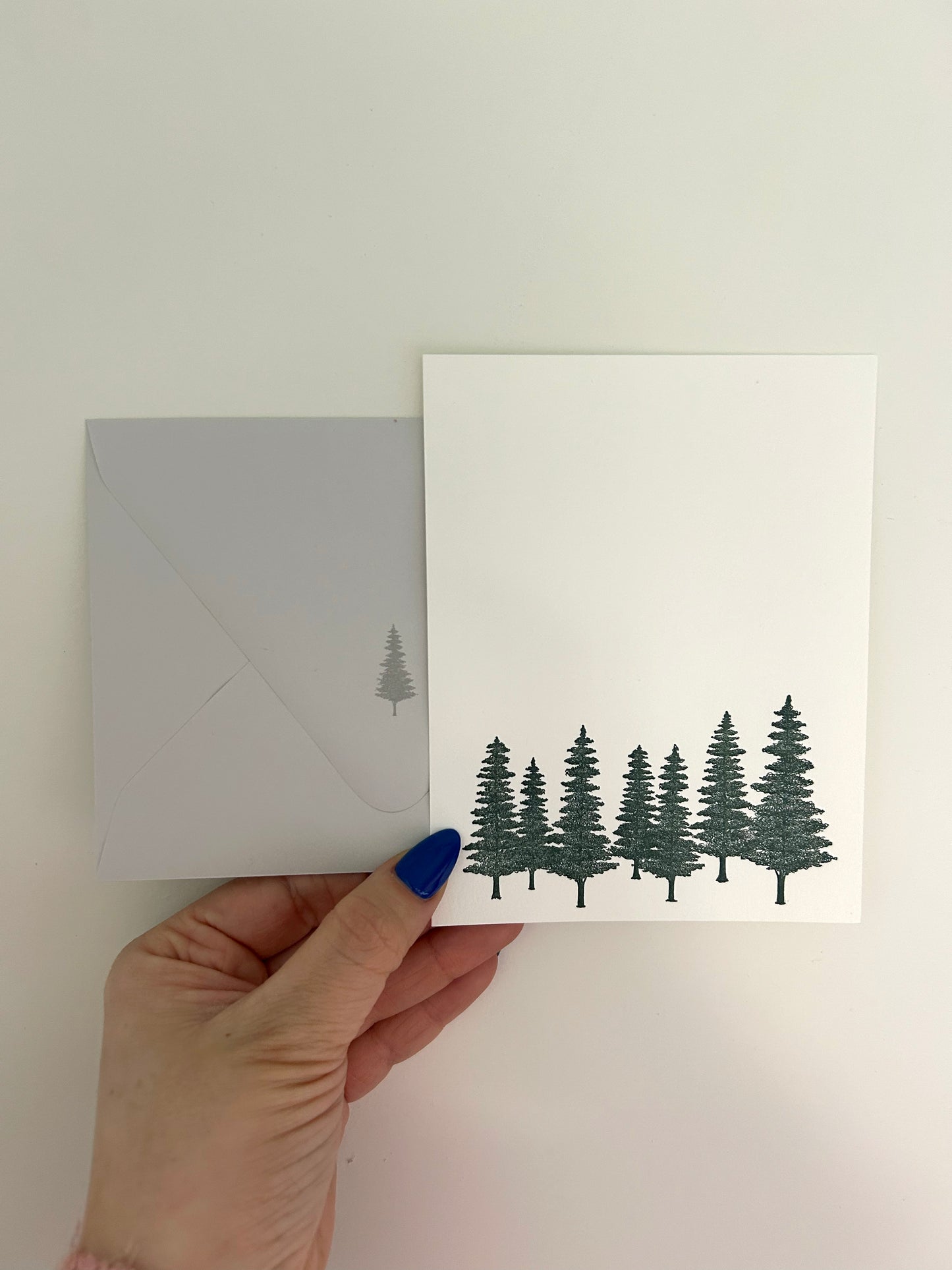 Letterpress evergreen flat note cards styled with envelopes by Rust Belt Love