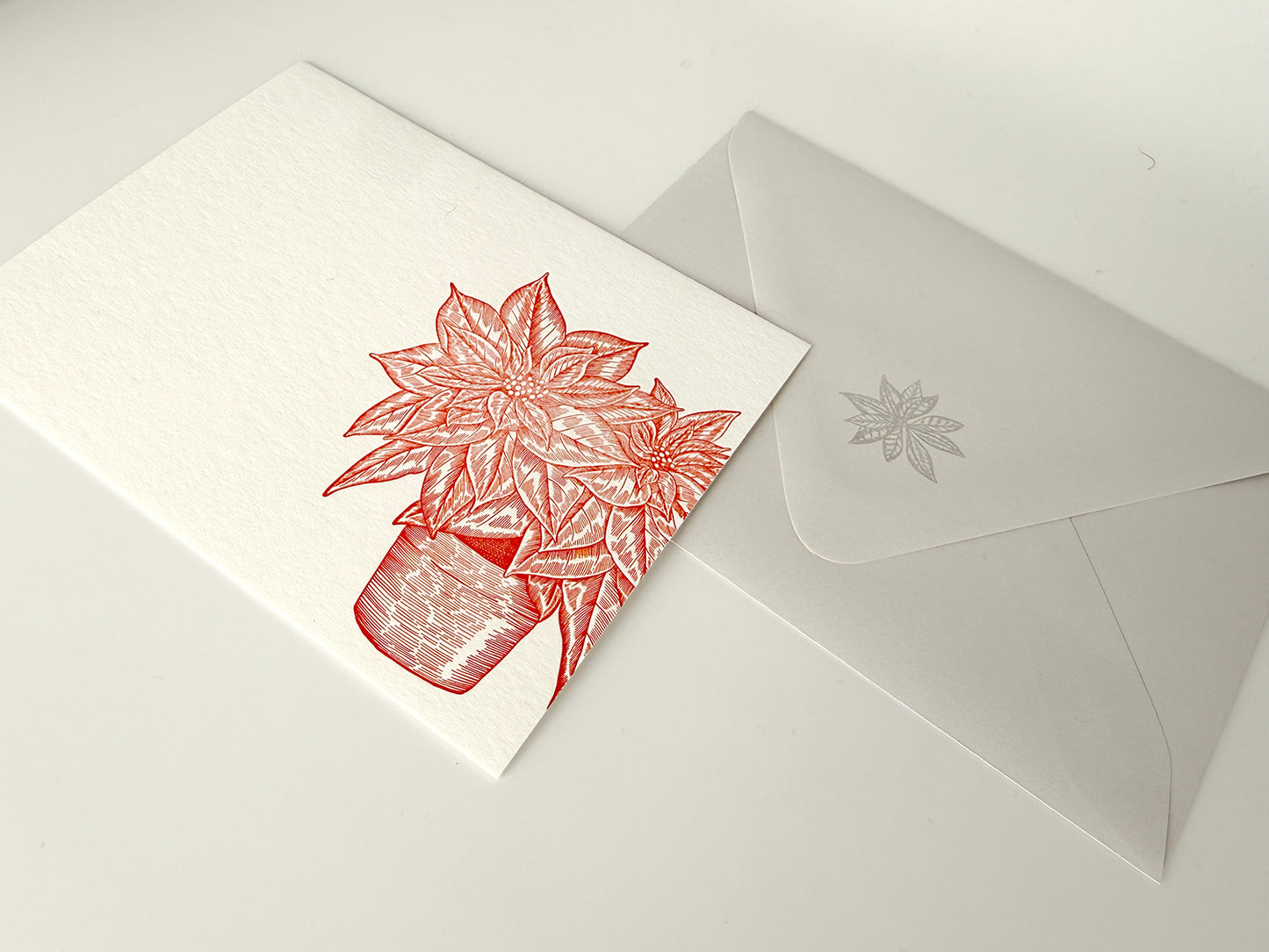 Poinsettia Pot Flat Card Pack