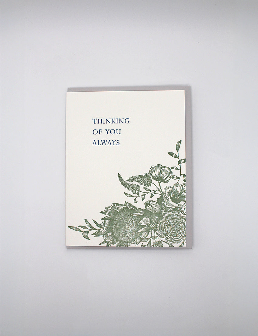 Thinking of You Always Letterpress Greeting Card
