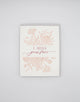 Letterpress friendship card with florals that says "I miss your face" by Rust Belt Love