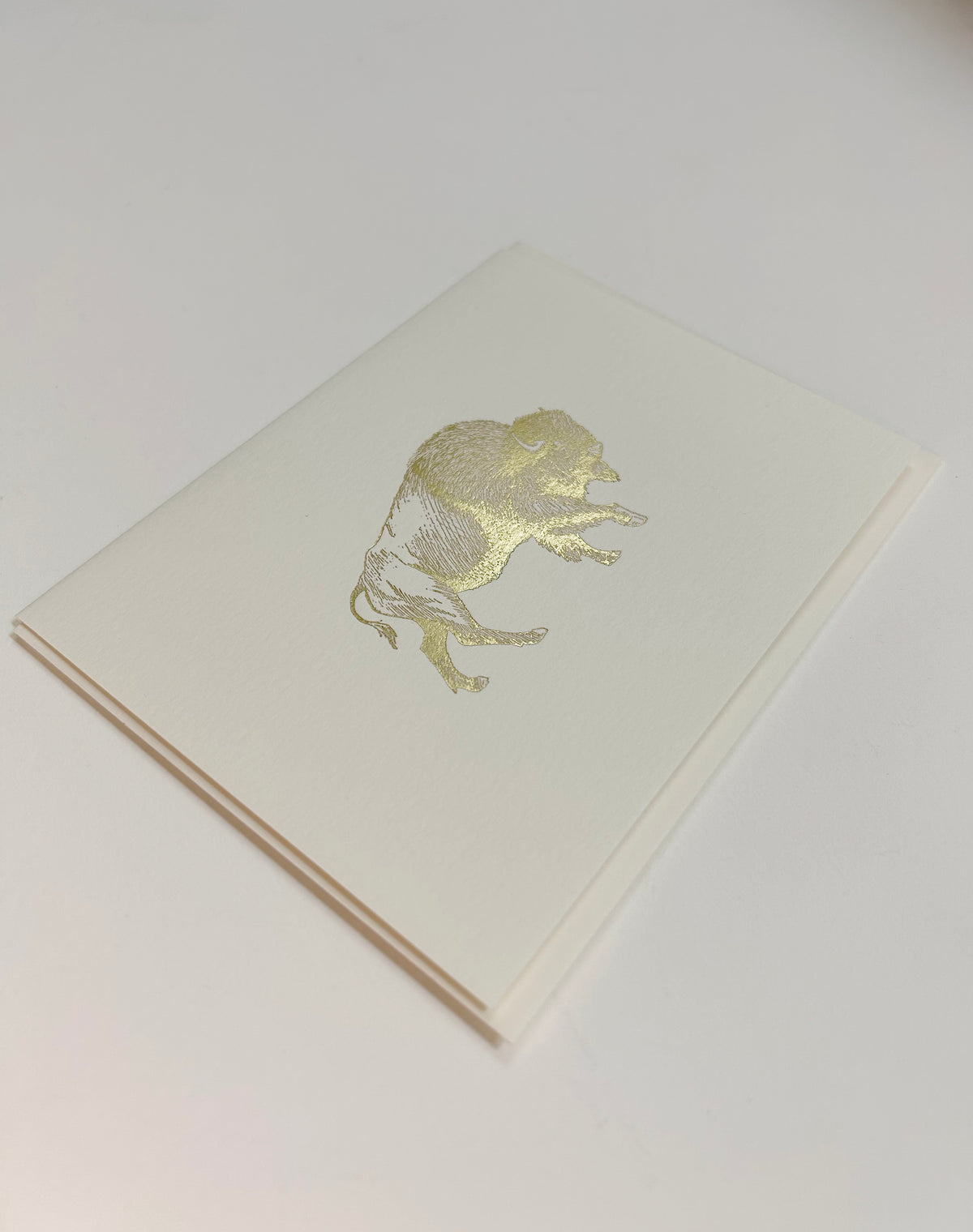 Gold foil pressed buffalo greeting card by rust belt love