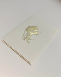 Gold foil pressed buffalo greeting card by rust belt love