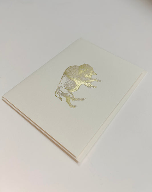 Gold foil pressed buffalo greeting card by rust belt love