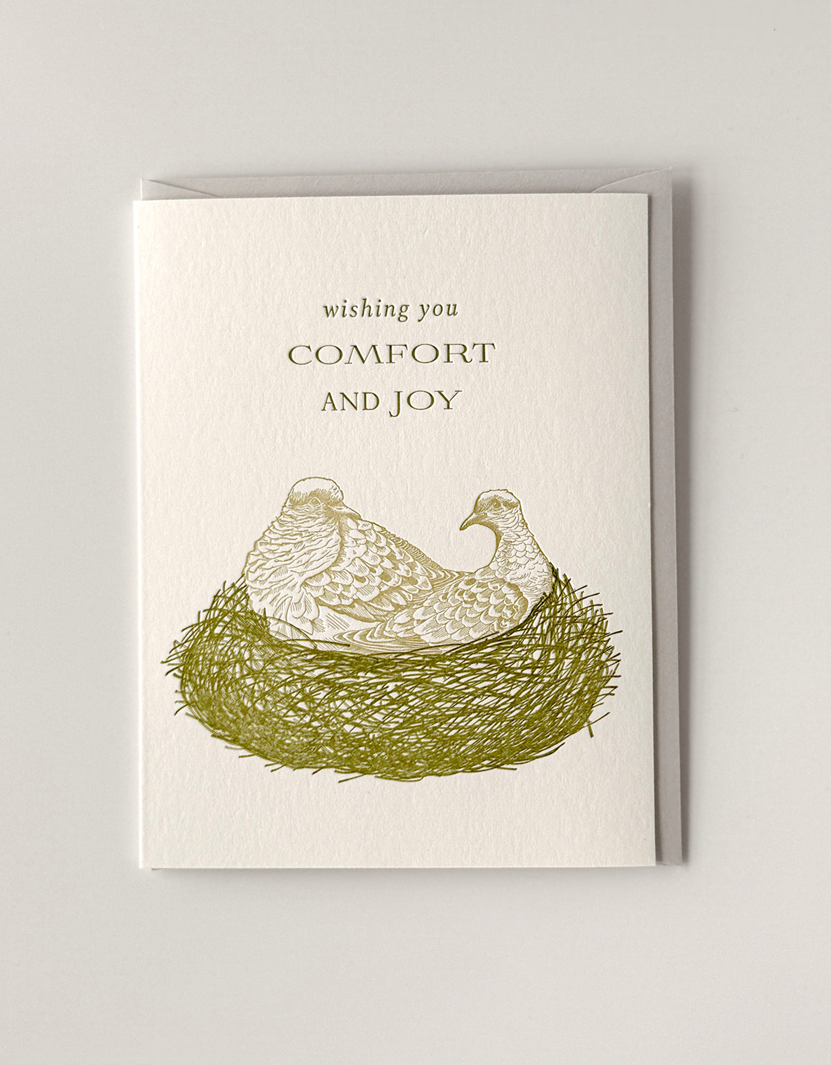 Wishing you Comfort and Joy Letterpress Holiday Greeting Card