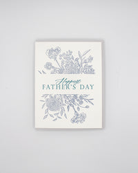 Letterpress father's day card with florals that says "Happy Father's Day" by Rust Belt Love