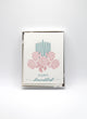 Box of letterpress holiday cards with florals and candles that says "Happy Hanukkah" by Rust Belt Love
