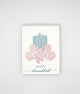 Letterpress holiday card with florals and candles that says "Happy Hanukkah" by Rust Belt Love