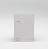 Back of minicard that reads "To" and "From" by Rust Belt Love