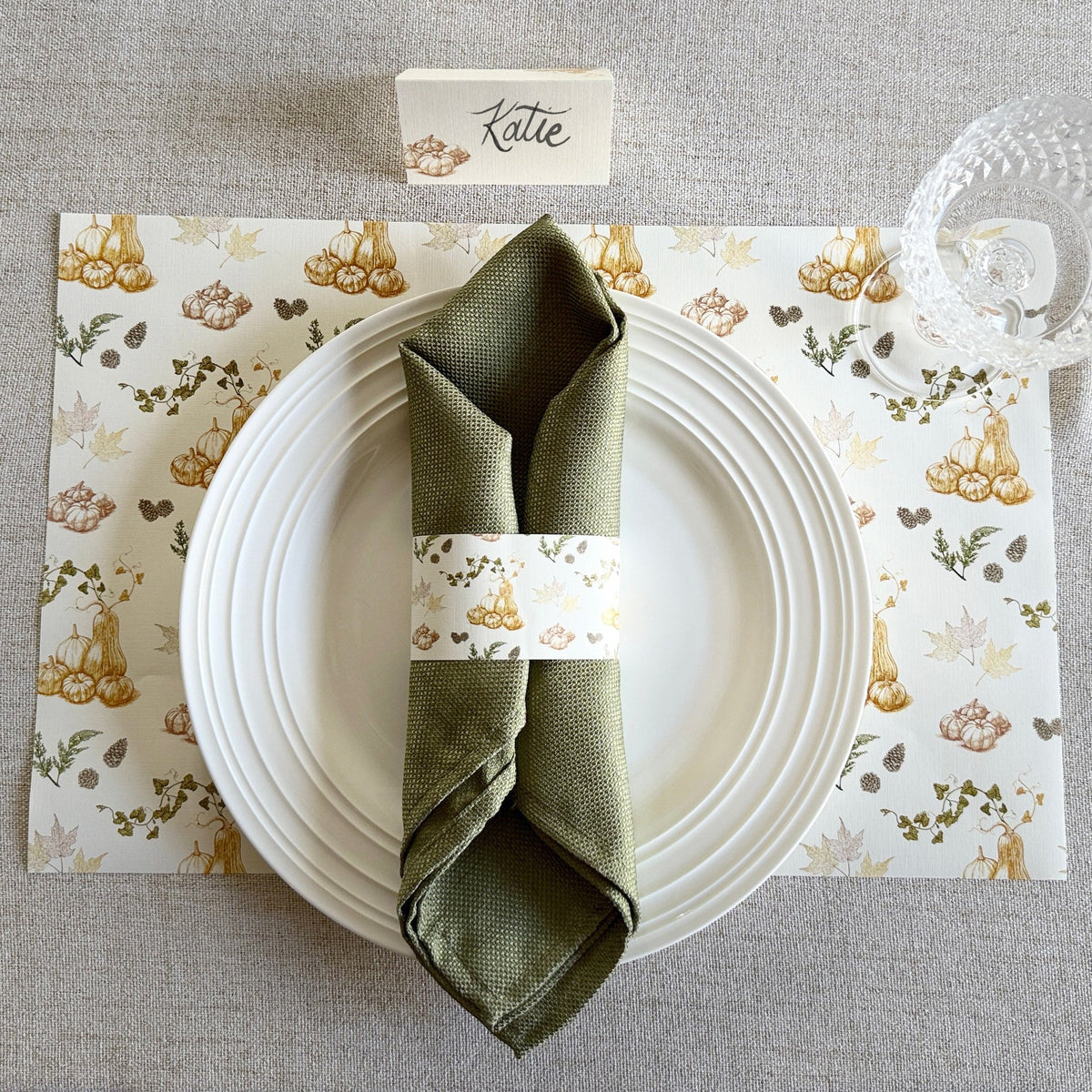 Autumn Harvest Place Cards – Double-sided Table Tents (Set of 12)