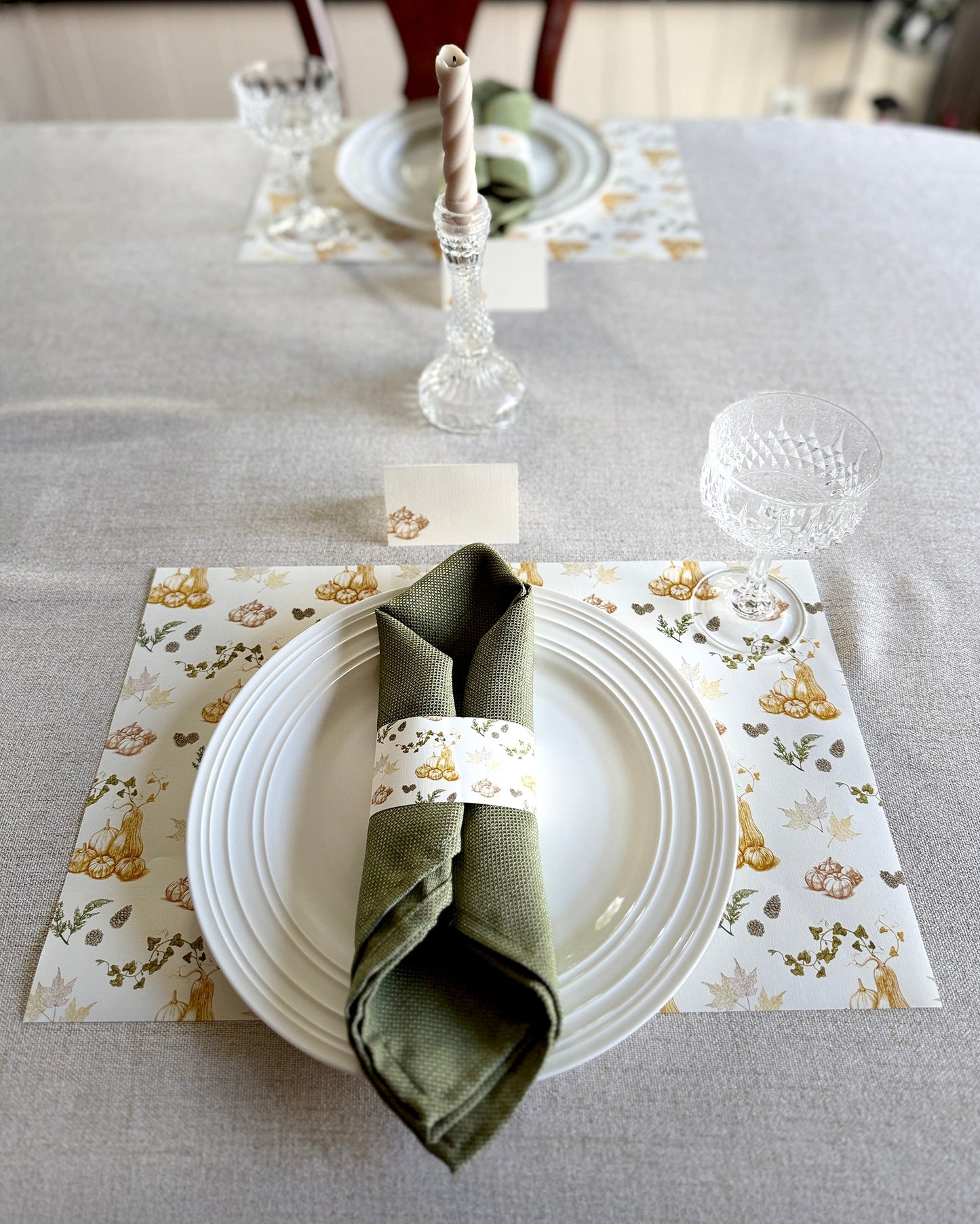 Autumn Harvest Place Cards – Double-sided Table Tents (Set of 12)