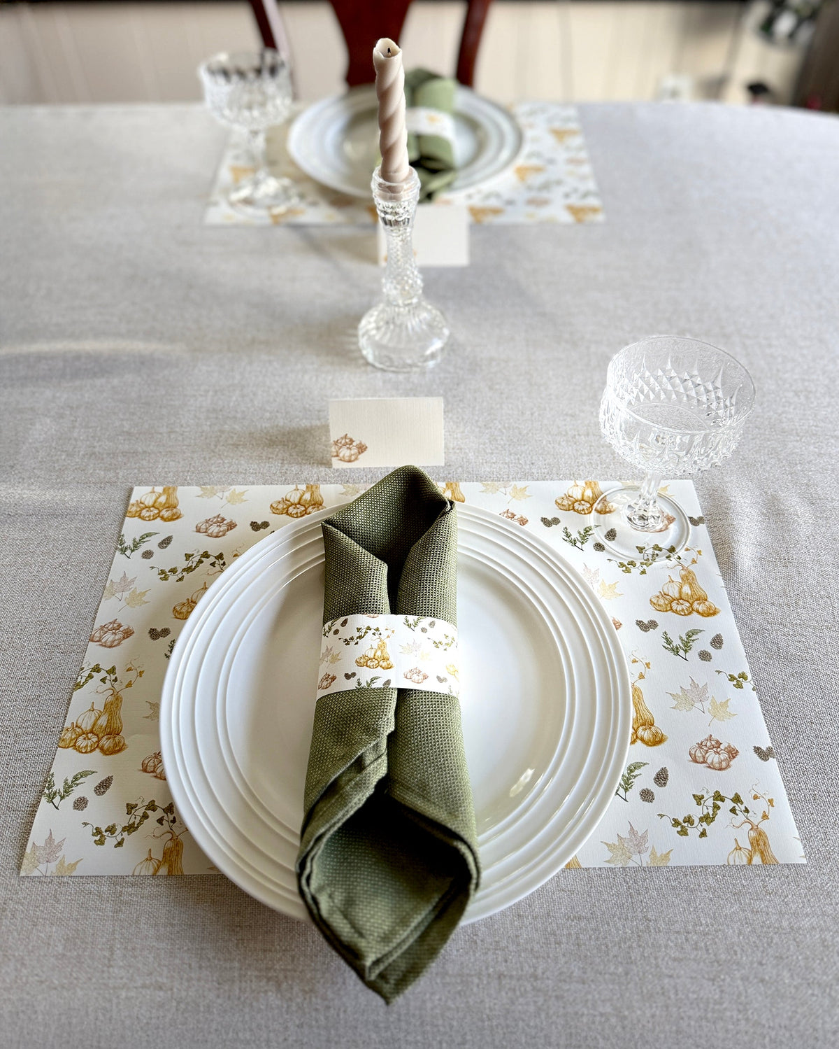 Autumn Harvest Place Cards – Double-sided Table Tents (Set of 12)