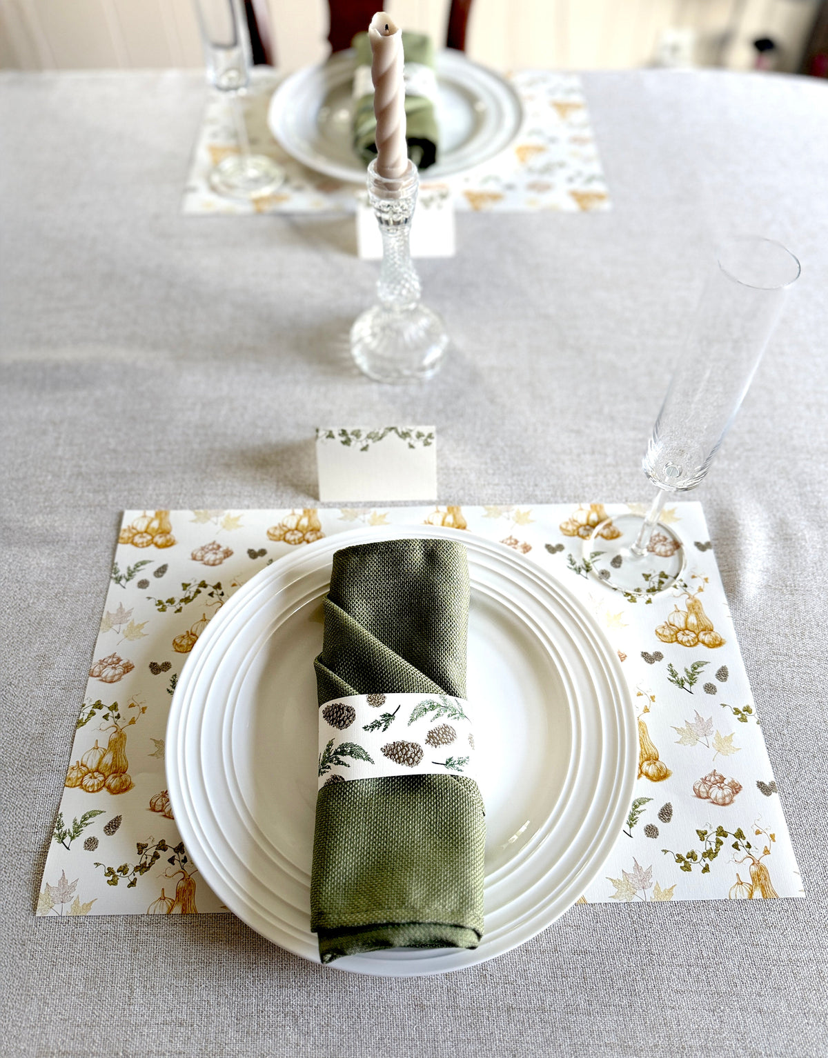 Vine Place Cards – Double-sided Table Tents (Set of 12)
