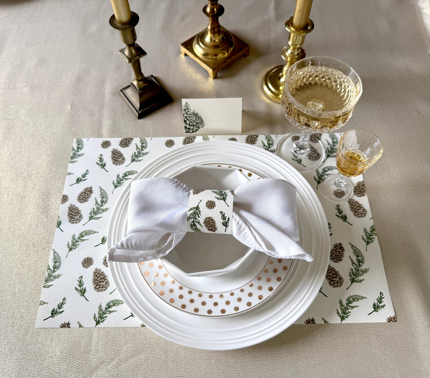 Pinecone & Juniper Napkin Bands (Set of 12)
