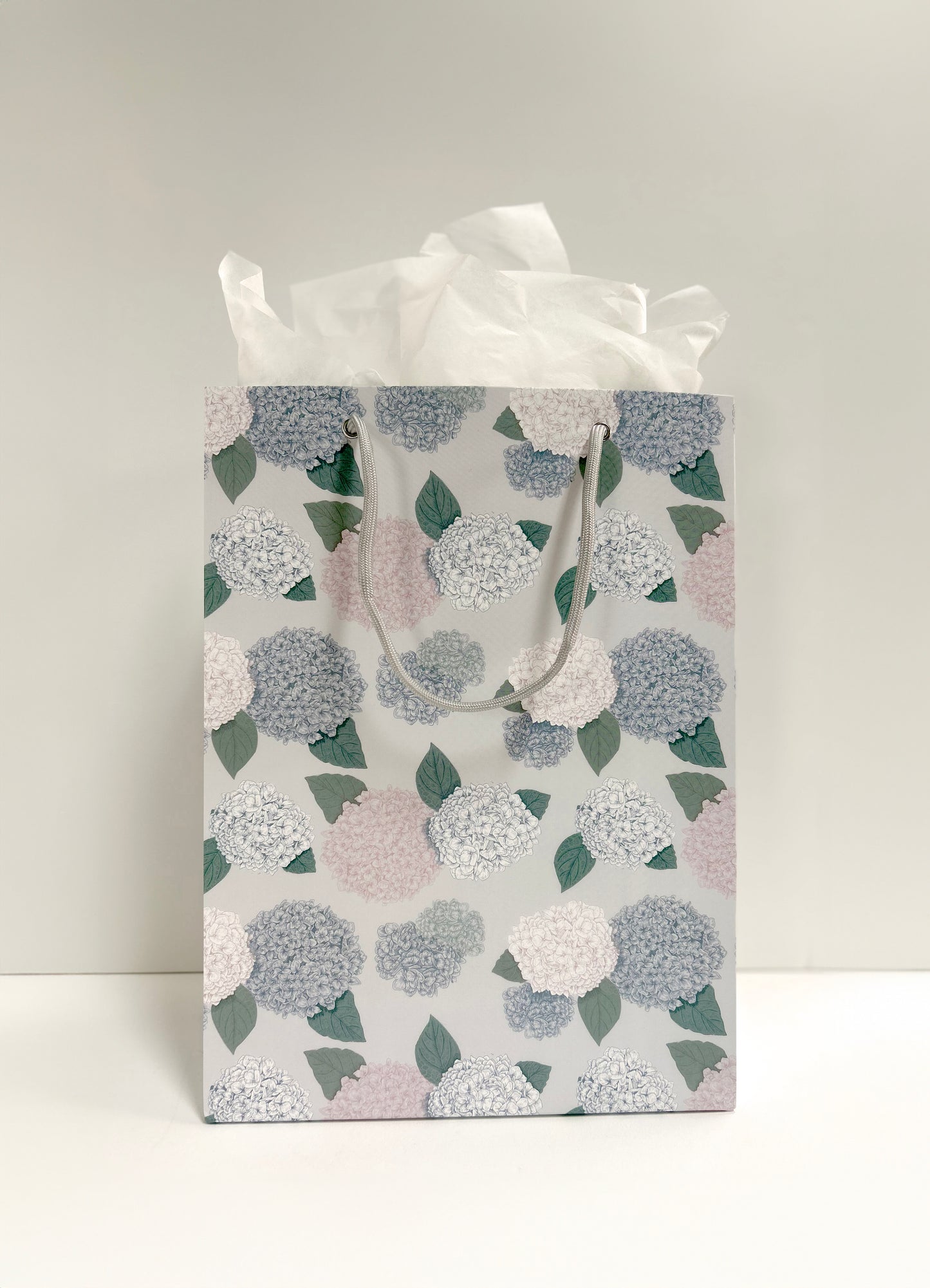 Standing hydrangea patterned gift bag by Rust Belt Love