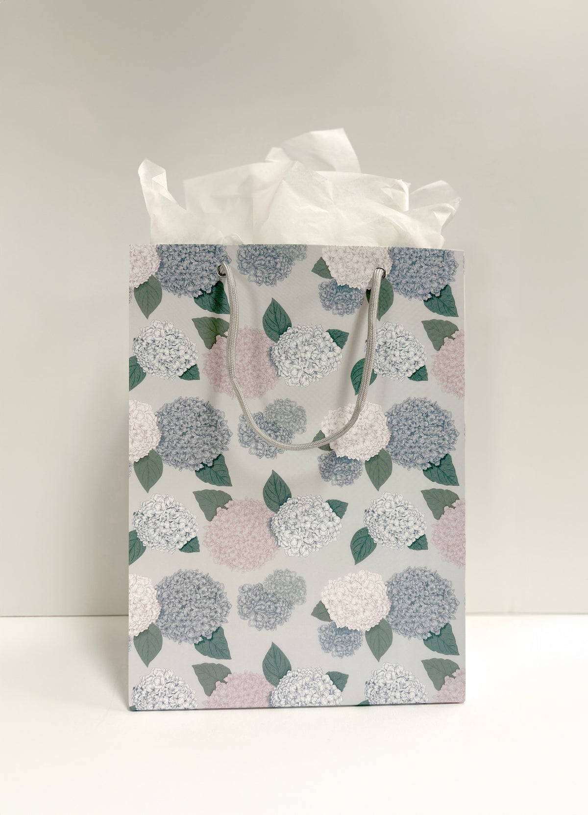 Standing hydrangea patterned gift bag by Rust Belt Love