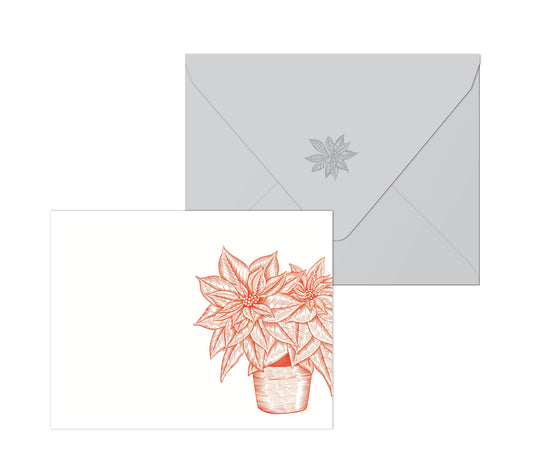 Poinsettia Pot Flat Card Pack