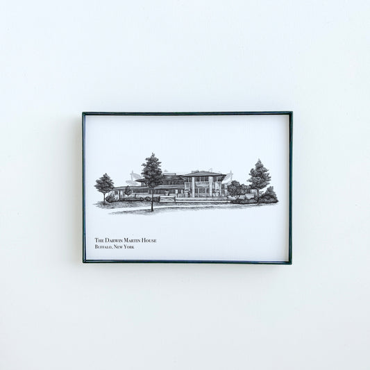 Darwin Martin House in Buffalo, NY Illustration Print