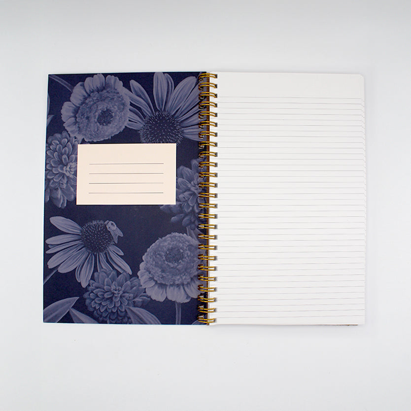 Floral cover journal notebook, alternate view, by Rust Belt Love