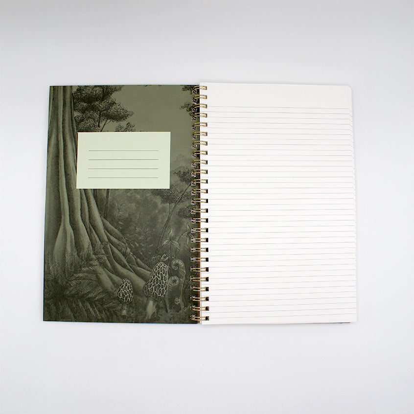 Forest cover journal notebook, alternate view, by Rust Belt Love