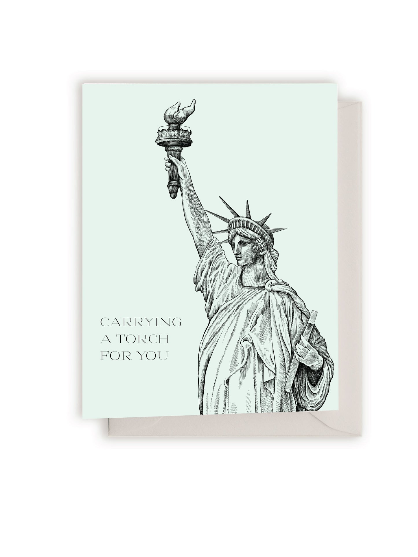 Carrying a Torch For You Statue of Liberty Letterpress Card