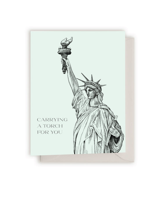 Carrying a Torch For You Statue of Liberty Letterpress Card