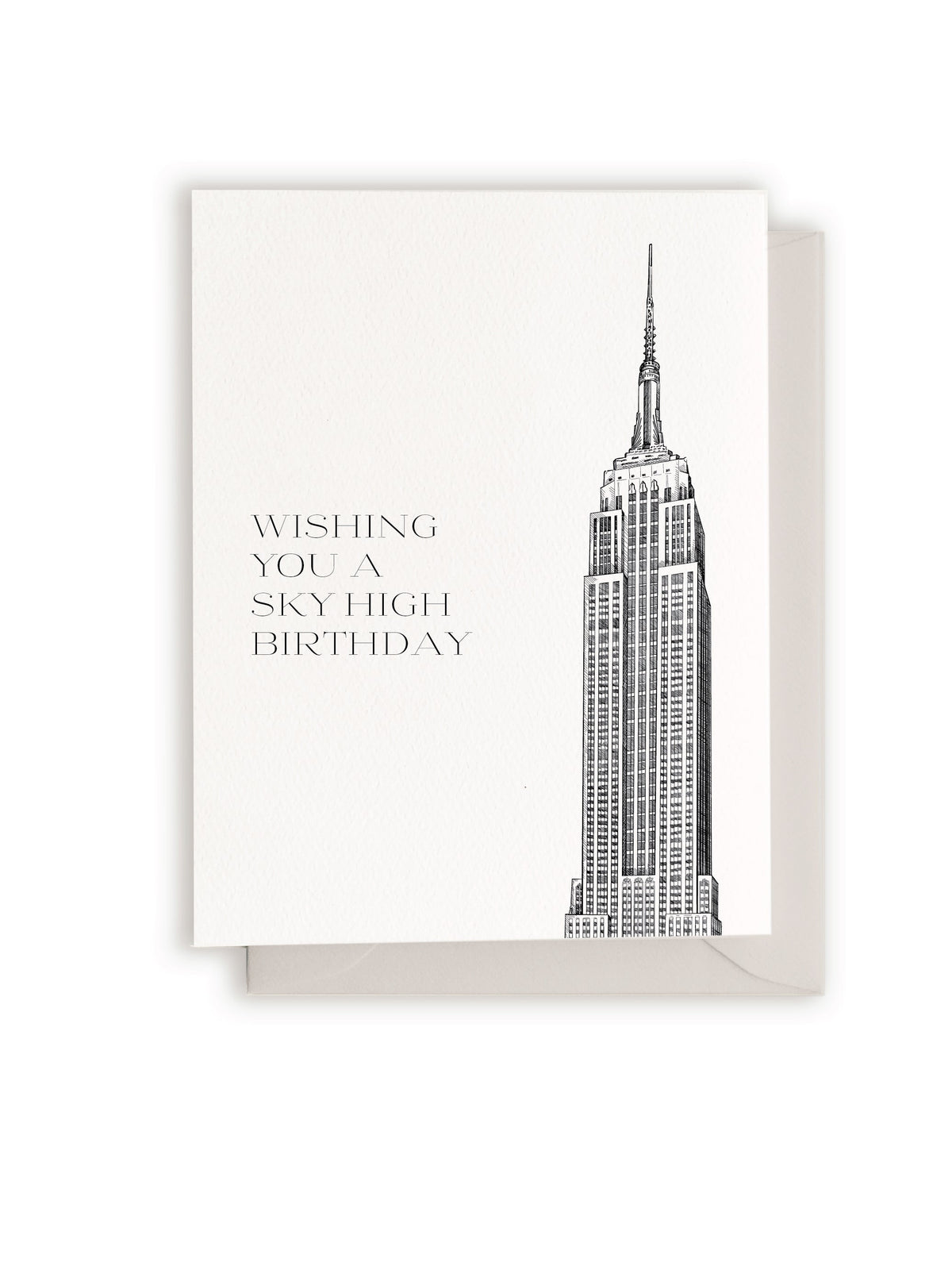 Wishing You A Sky-High Birthday Empire State Building Letterpress Card