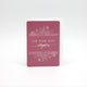 Dark pink floral minicard that reads "For your next chapter" by Rust Belt Love