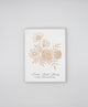 Letterpress birthday card with florals that says "October birth flowers cosmo and marigold" by Rust Belt Love