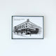 Pearl Street Grill & Brewery illustration in black ink on white paper by Rust Belt Love