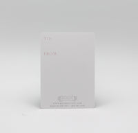 Back of minicard that reads "To" and "From" from Rust Belt Love