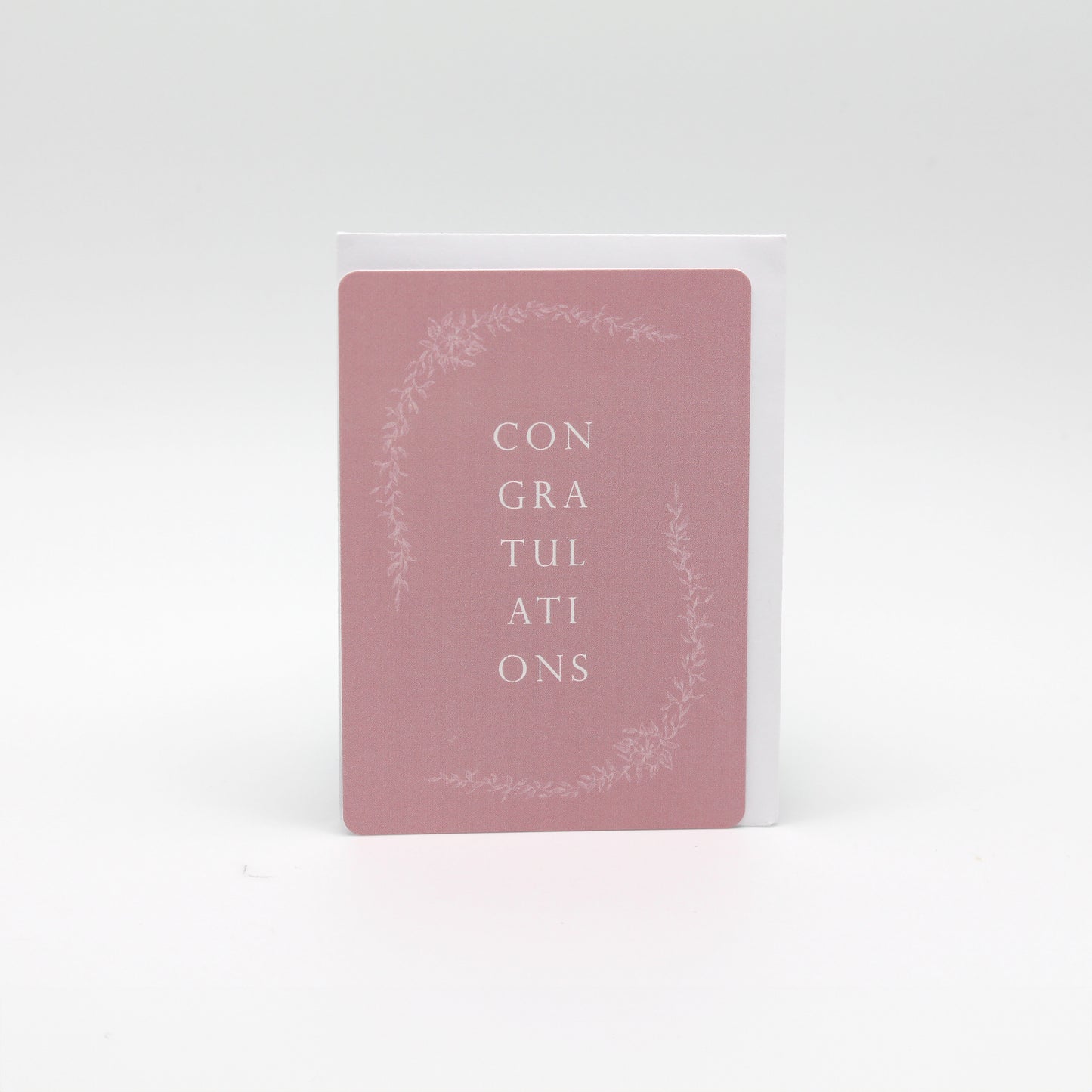 Digital pink floral minicard that reads "Congratulations" by Rust Belt Love