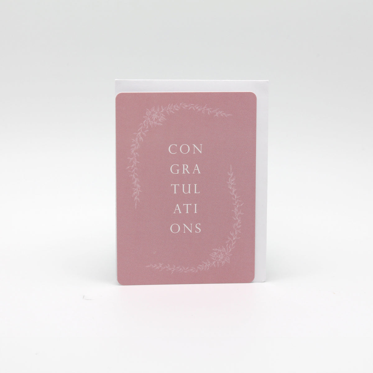 Digital pink floral minicard that reads "Congratulations" by Rust Belt Love