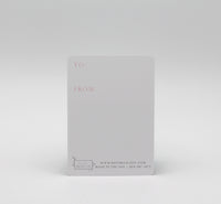 Back of minicard that reads "To" and "From" by Rust Belt Love