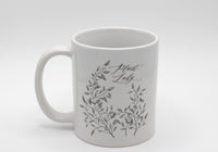 White ceramic mug with drawing of leafy greenery and words "Plant Lady" by Rust Belt Love