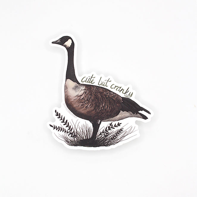 Cute but Cranky Goose Sticker